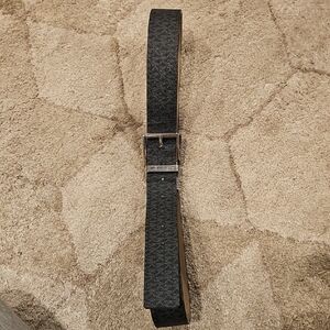 Michael Kors Black and Silver Logo Belt